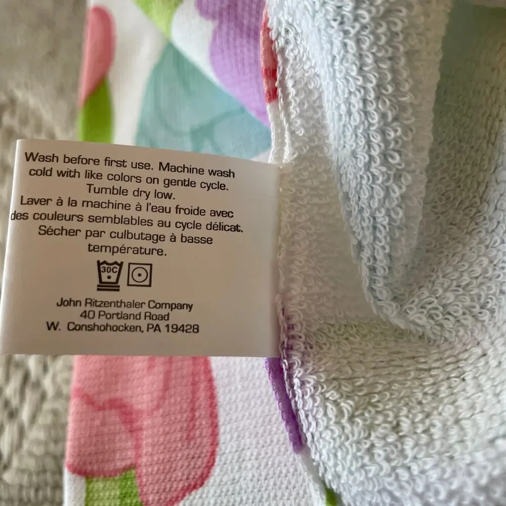 T-Fal Floral Cotton Kitchen Towels 18x28 Pop of Color Spring Tulips Set of 2 NEW